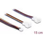 Delock Y kábel ventilátora 1 x JST PH 4 pin PWM konektor samica na konektor samec + 4 pin (3 piny osadené) konektor samec 15 cm