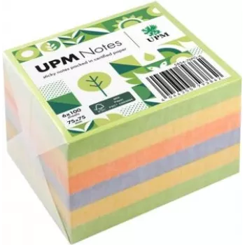 UPM Notes samolepiace lístočky Spring 75x75mm 100 listov 6 blokov mix farieb