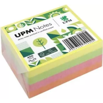 UPM Notes Brilliant Mix samolepiace lístočky 400 listov žltá ružová zelená 76x76mm 3 bloky
