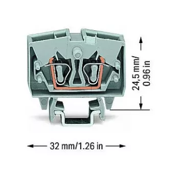 WAGO 264-701 priechodná svorka, 6 mm², 800 V, sivá, CAGE CLAMP®