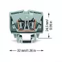 WAGO 264-701 priechodná svorka, 6 mm², 800 V, sivá, CAGE CLAMP®