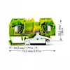 WAGO uzemňovacia svorka zeleno-žltá 0,2-6 mm² 282-907