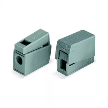 WAGO 224-101 1-vodičová 2-násobná Push-in CAGE CLAMP svorka, 400 V, 24 A, 0,5-2,5 mm², transparentná/sivá