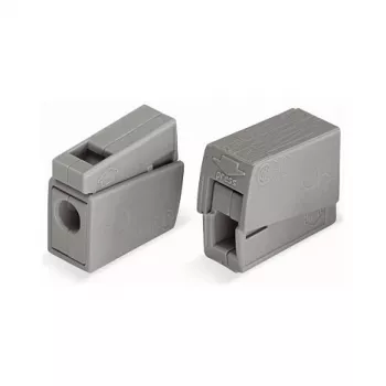 WAGO 224-101 1-vodičová 2-násobná Push-in CAGE CLAMP svorka, 400 V, 24 A, 0,5-2,5 mm², transparentná/sivá