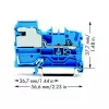 WAGO 2002-7114 1-vodičová N-rozpájacia svorka, 2,5 mm, Push-in CAGE CLAMP, modrá