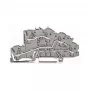 WAGO 2003-7645 TOPJOB S 4-vodičová priechodná svorka, sivá, 32A, 1000V, Push-in CAGE CLAMP, DIN lišta