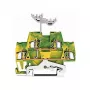 WAGO 280-517 Dvojposchodová uzemňovacia svorka, 4-vodičová, 2,5 mm², CAGE CLAMP, zeleno-žltá