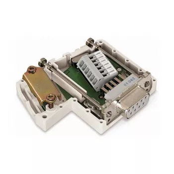 WAGO 750-963 D-Sub pripojovací modul, 9-pólový konektor samica, sivý, IP20, pre WAGO I/O System 750