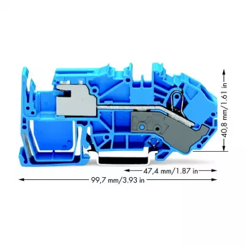 WAGO 2016-7714 1-vodičová N oddeľovacia svorka, 16 mm², Push-in CAGE CLAMP, modrá
