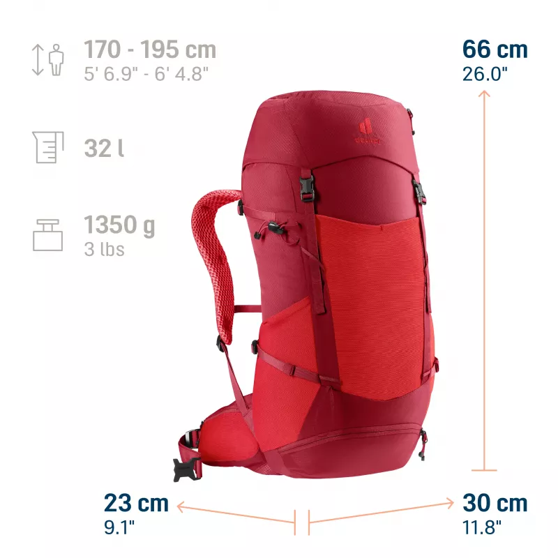 Deuter Futura 32 turistický batoh - Cherry/Masala