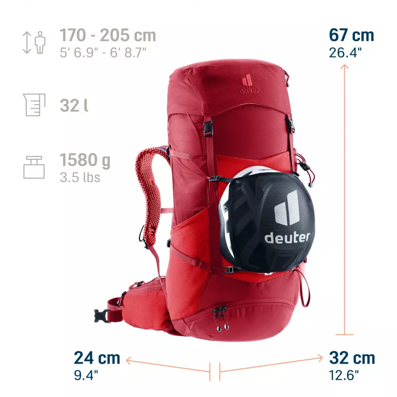 Deuter Futura Pro 32 turistický batoh - Cherry/Masala