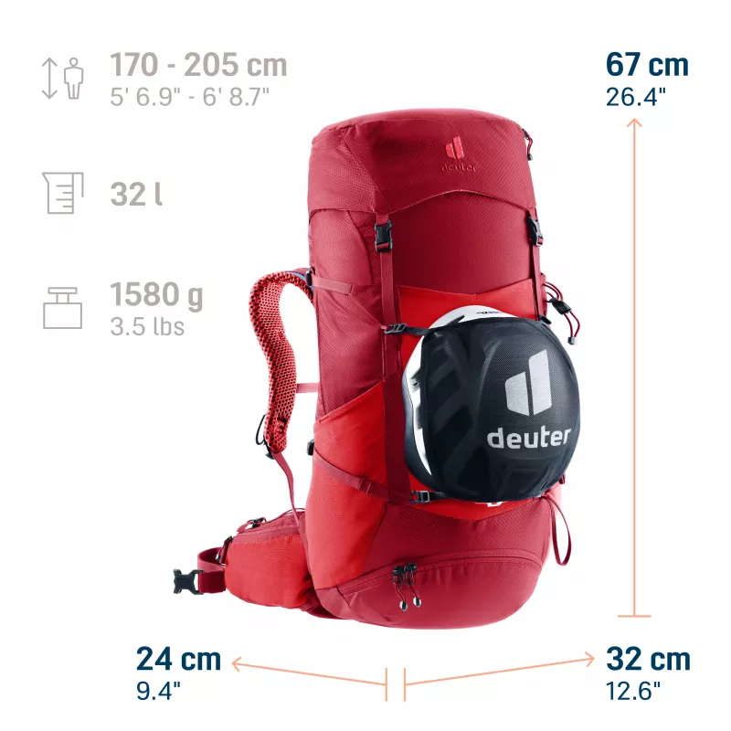 Deuter Futura Pro 32 turistický batoh - Cherry/Masala