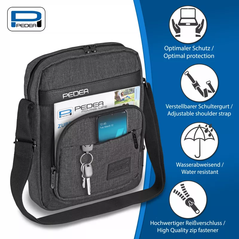 PEDEA taška na tablet cez rameno URBAN compact 25,8 cm (10,2 palca), sivá