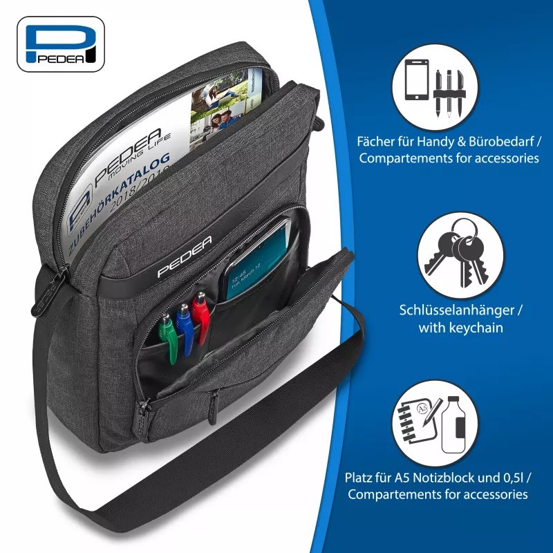 PEDEA taška na tablet cez rameno URBAN compact 25,8 cm (10,2 palca), sivá