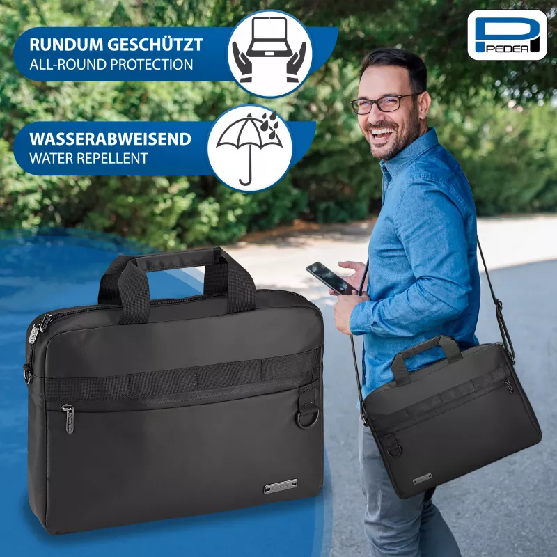 PEDEA notebooková clutch taška 17,3 palca (43,9 cm) - čierna