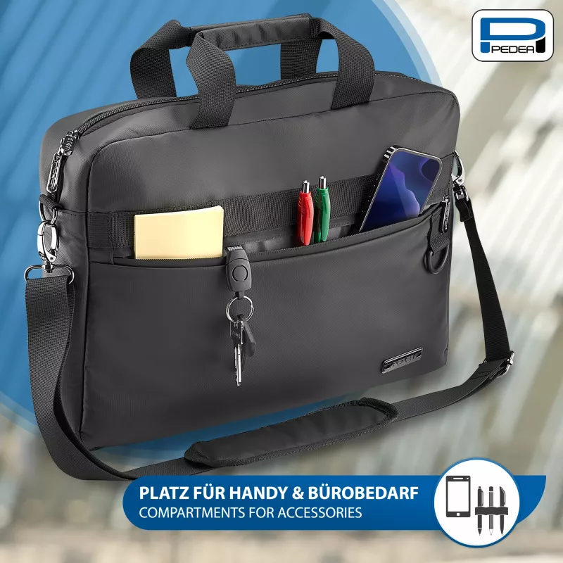 PEDEA notebooková clutch taška 17,3 palca (43,9 cm) - čierna