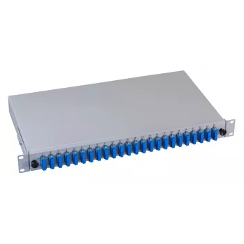 EFB Elektronik Fiber Optic patch panel - racková montáž - SC SM X 48 - sivý, RAL 7035 - 1U - 19 palcov