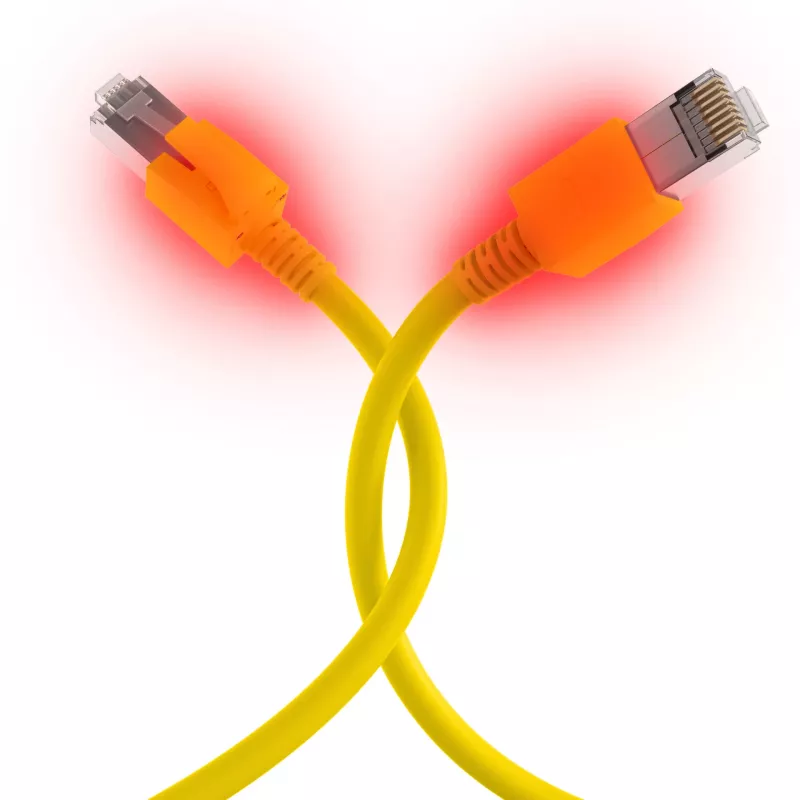 EFB Elektronik DCK1001GE.0,5 LED patch kábel RJ45 Cat.6A S/FTP FRNC, žltý