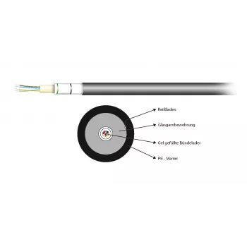 EFB Elektronik A-DQ(ZN)B2Y 8E 9/125µm G.657.A1 PE vonkajší optický kábel čierny