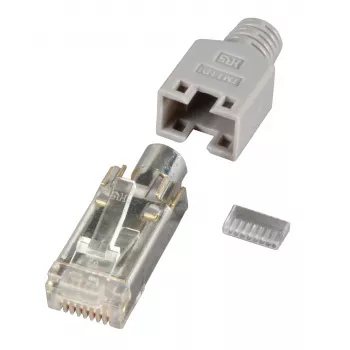 HIROSE RJ45 konektor samec STP TM11 sivý 100 ks Cat. 5e - H7540.12-100