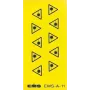 EFB Elektronik laserová výstražná nálepka, samolepiaca, 50x50 mm, žltá/čierna, 10 ks