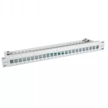 EFB Elektronik 19-palcový 24-portový 1U rozvádzačový panel pre Keystone moduly, hlboká čierna (RAL 9005)