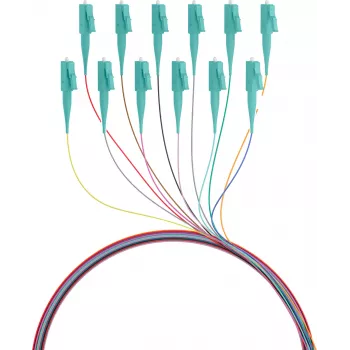 EFB Elektronik Fibre Pigtail LC 50/125 OM3 12-farebná sada 2m - sada kábel/adaptér - Multimode