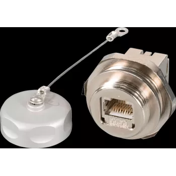 EFB Elektronik IP67 zabudovateľná zásuvka M25 RJ45 Cat.6A E-20070 pre Cat.5/6/7 káble
