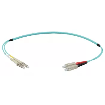 EFB Elektronik IPL-DF-LCUSCU-3-0050 optický patch kábel 0,5 m OM3 LC na SC Duplex LSZH Aqua