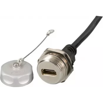 EFB-Elektronik IP67 HDMI panelový konektor, M25, konektor samica na konektor samec, 1,0 m