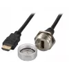 EFB Elektronik IP67 HDMI panelová zásuvka, M25, HDMI A-A samica-samec, servisný port, záchytné lanko, 1,0 m