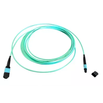 EFB Elektronik MTP Female na MTP Female 12-vláknový OM3 multimode optický patch kábel, LSZH, aqua, typ A, 15 m