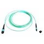 EFB Elektronik MTP Female na MTP Female 12-vláknový OM3 multimode optický patch kábel, LSZH, aqua, typ A, 15 m