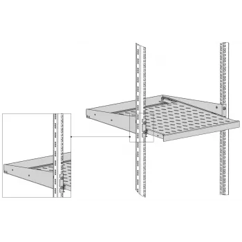 EFB Elektronik 19-palcová 2U výsuvná polica H 555mm predná montáž 20 kg