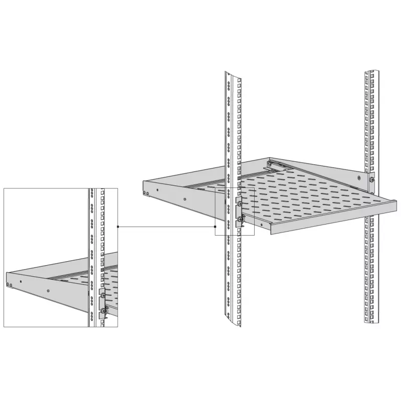 EFB Elektronik 19-palcová 2U výsuvná polica H 555mm predná montáž 20 kg