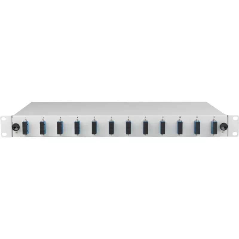 EFB spájacia box SC OS2 výsuvný 24 pigtailov 12 konektorov 1U rack