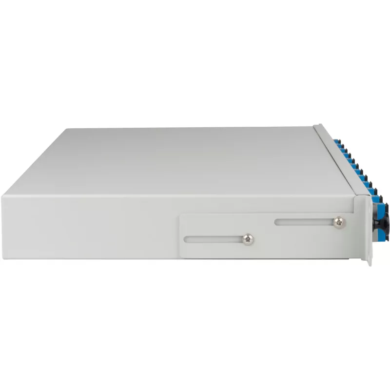 EFB spájacia box SC OS2 výsuvný 24 pigtailov 12 konektorov 1U rack