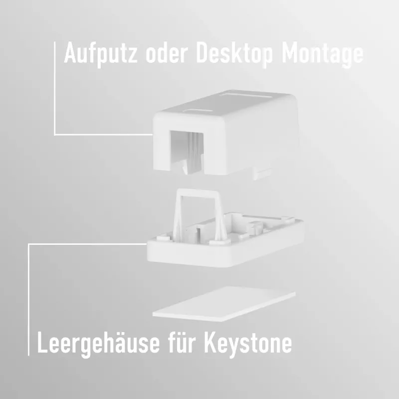 EFB Electronics keystone zásuvka, 1 port, na omietku, čistobiela, prázdne puzdro