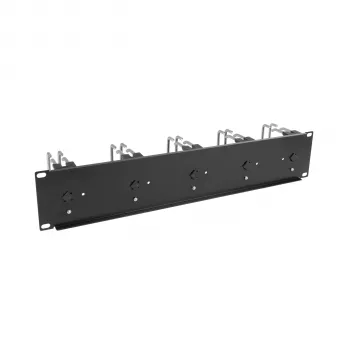 EFB 19 inch 2U panel na vedenie káblov s 5 x kovovými dvojitými držiakmi 75 mm RAL9005 (699983TS.1)