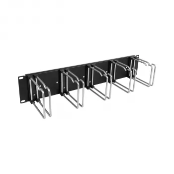 EFB 19 inch 2U panel na vedenie káblov, 5 x dvojité kovové držiaky 110 mm, predný panel RAL9005 (699983TS.2)