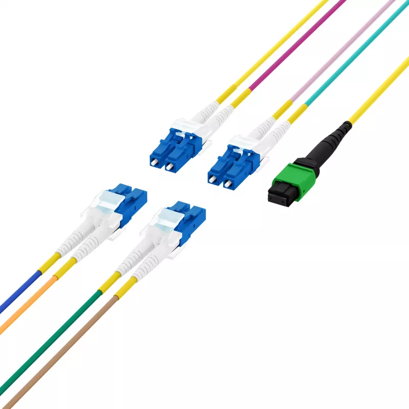 EFB ELEKTRONIK MPO-PLUS/APC(F)-LC trunk kábel OS2 8 vlákien Typ B LSZH žltý 5 m