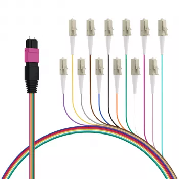 EFB ELEKTRONIK MPO-PLUS(M)-LC fanout kábel OM4 12 vlákien Typ B LSZH Erika-Violett 0,4 m
