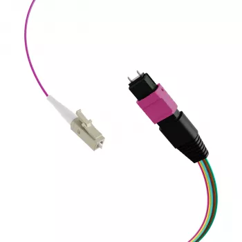 EFB ELEKTRONIK MPO-PLUS(M)-LC fanout kábel OM4 12 vlákien Typ B LSZH Erika-Violett 0,4 m