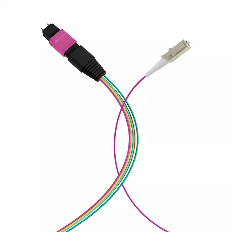 EFB ELEKTRONIK MPO-PLUS(M)-LC fanout kábel OM4 12 vlákien Typ B LSZH Erika-Violett 0,4 m