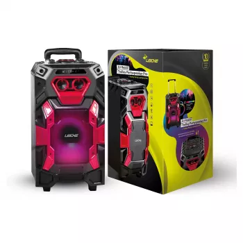 Leicke DJ ROXX TROLLEY PRO prenosný PA reproduktorový systém s Bluetooth, 100W RMS, 10 palcový woofer, LED svetlá, trolley, mikrofón, diaľkový ovládač