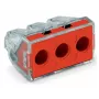 WAGO 773-173 spojovacia krabica, 3-pólová, Push-Wire, 41A, 400V, červená/transparentná
