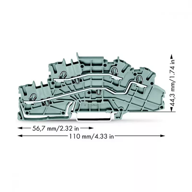 WAGO 2003-6642 priechodná svorka, TOPJOB® S, 2-vodičová, 4 mm², sivá, 800 V, 24 A