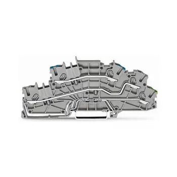 WAGO 2003-6646 viacúrovňová inštalačná svorka, N/L/PE, 2,5 mm², Push-in CAGE CLAMP, sivá