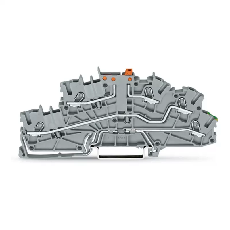 WAGO TOPJOB S N-oddeľovacia svorka s PE, 3-vodičová, Push-in CAGE CLAMP, sivá, 2003-6644