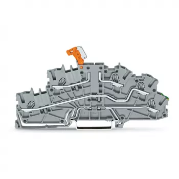 WAGO TOPJOB S N-oddeľovacia svorka s PE, 3-vodičová, Push-in CAGE CLAMP, sivá, 2003-6644